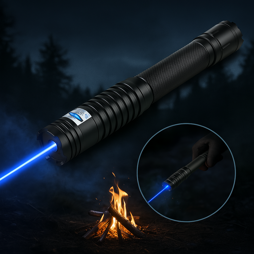 Torche laser faisceau bleu lampe de poche tactique extérieure