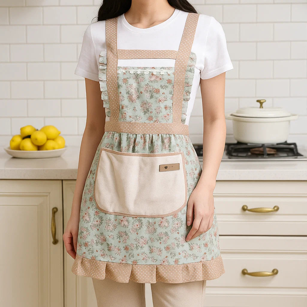 Tablier de cuisine en coton floral pour la cuisson