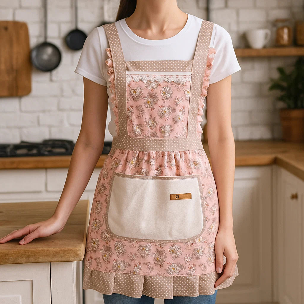 Tablier de cuisine en coton floral pour la cuisson