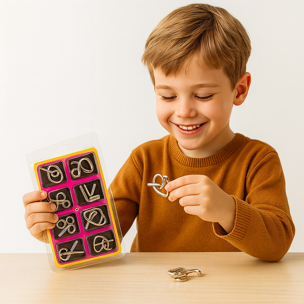 Metal Brain Teaser Puzzle Game Set