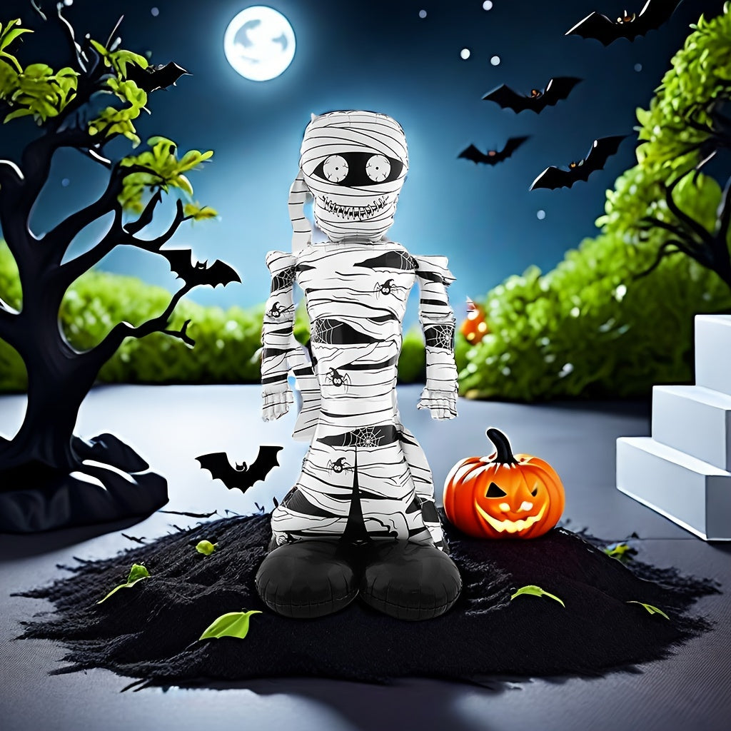 Halloweenowa dmuchana dekoracja mumii z kreskówki | Straszny wolnostojący rekwizyt