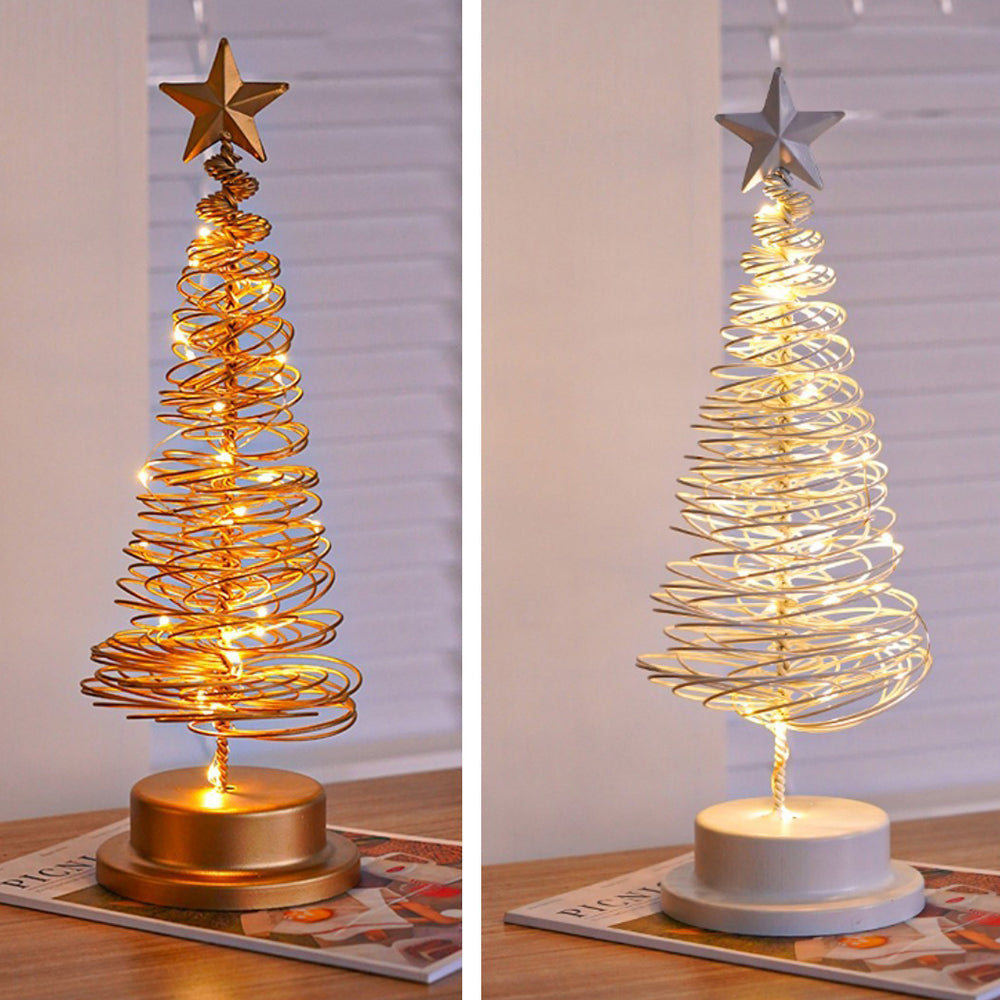 Lámpara de mesa con luces LED y árbol de metal