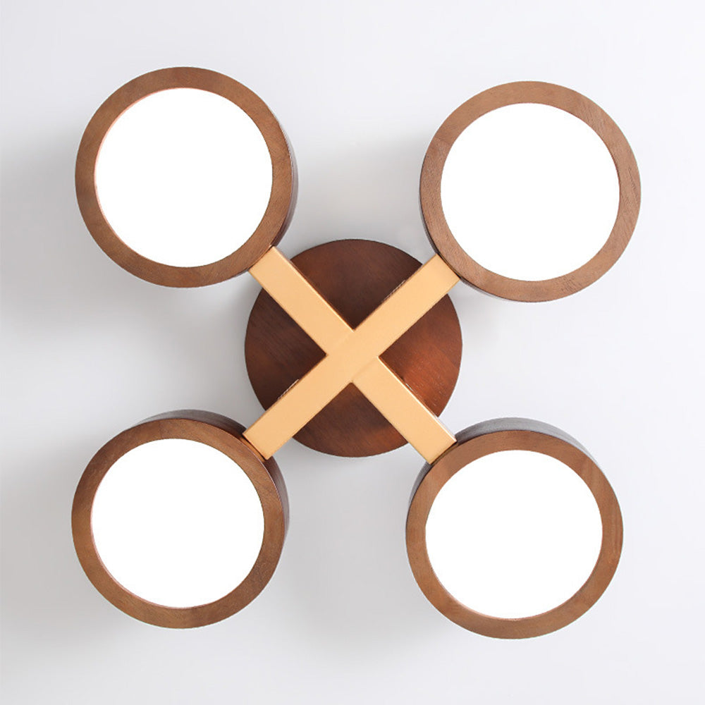 Plafoniera a LED con design moderno in legno
