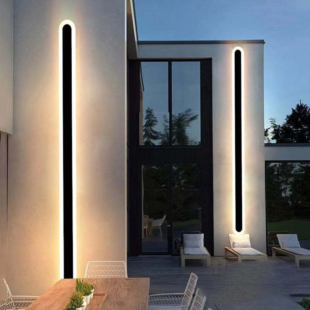 Lámpara de pared para exterior moderna, negra, resistente al agua
