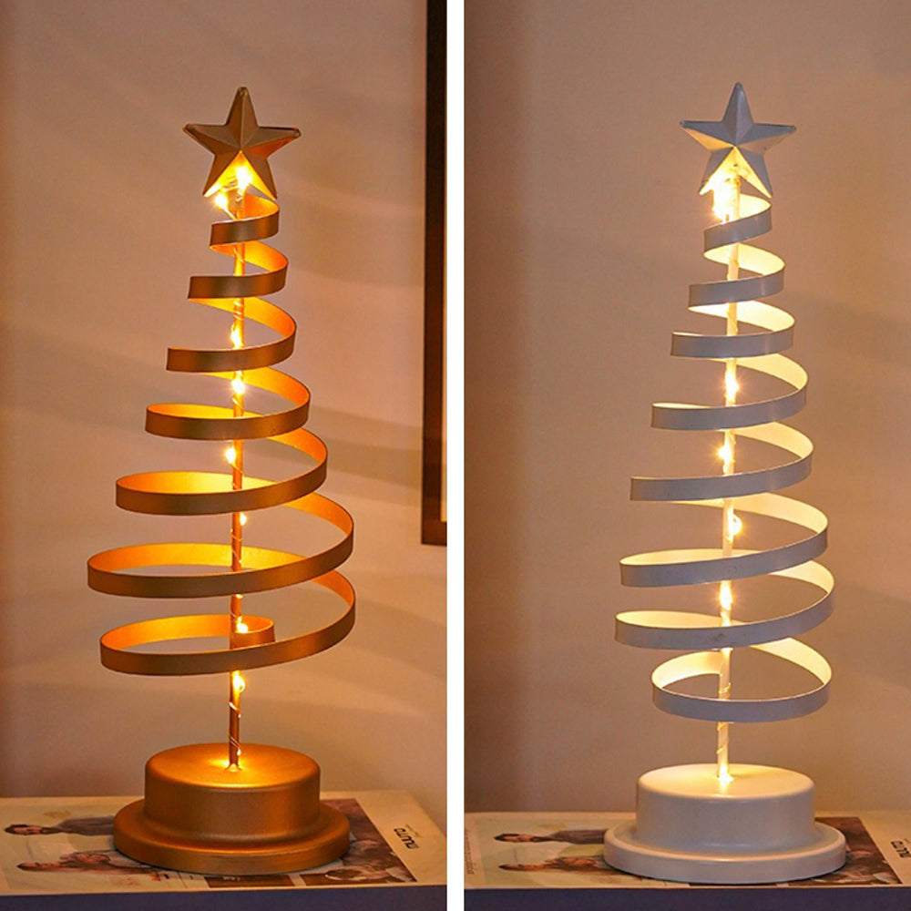 Lámpara de mesa con luces LED y árbol de metal