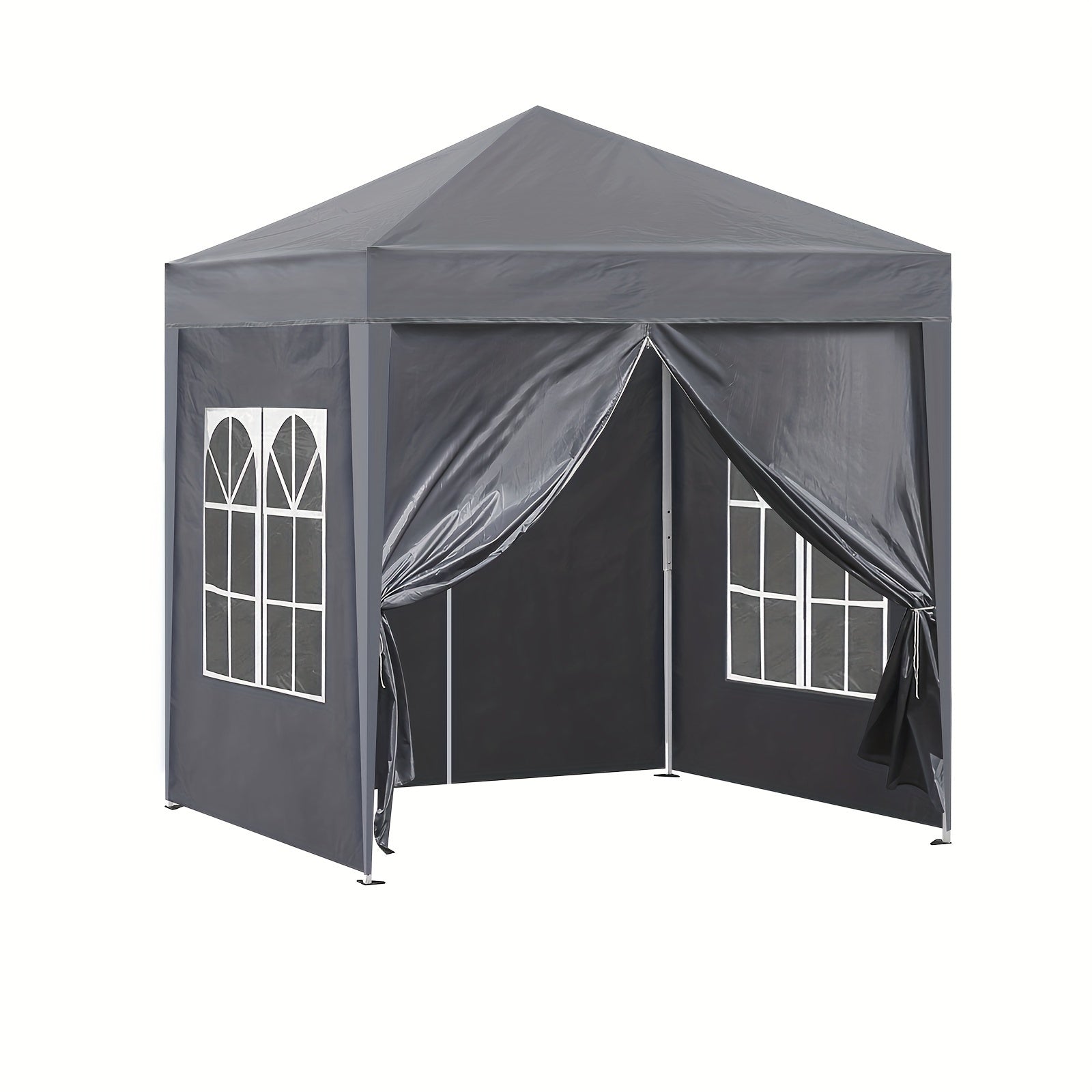Gazebo da giardino grigio in acciaio tenda da festa all'aperto