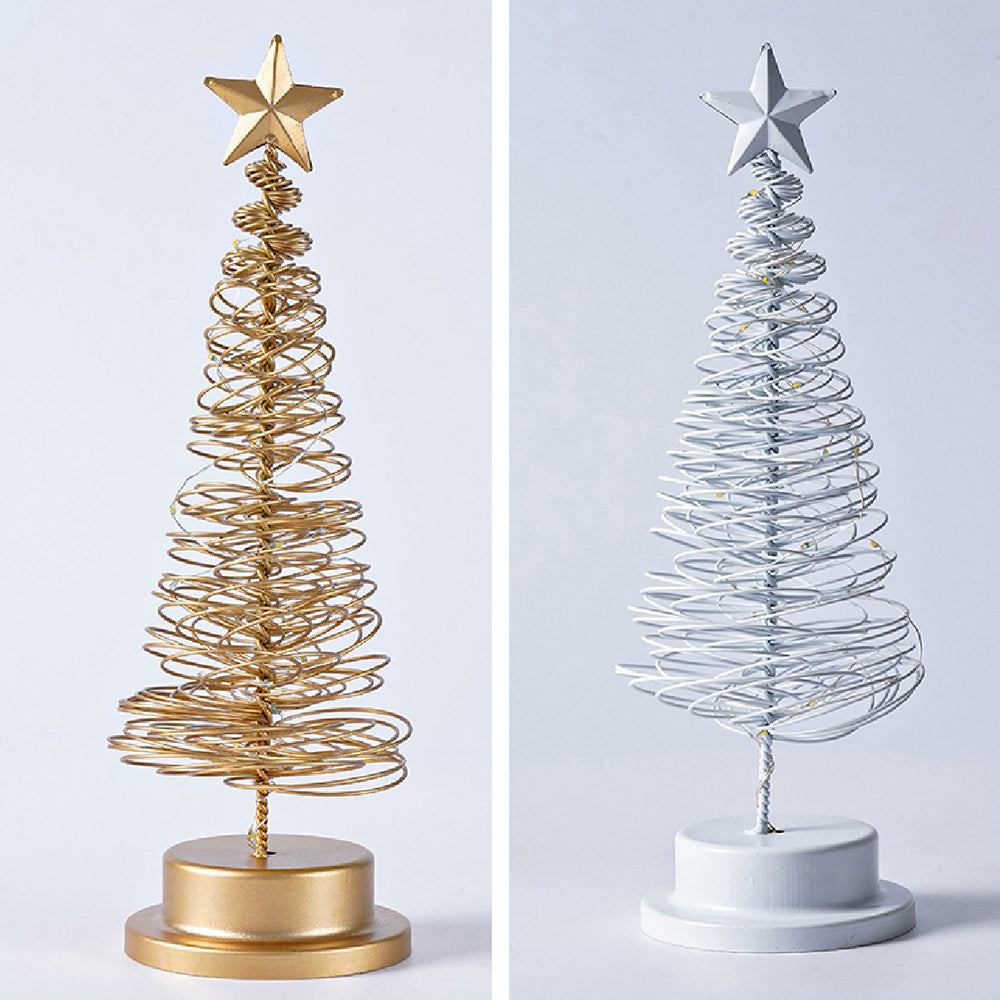 Lámpara de mesa con luces LED y árbol de metal
