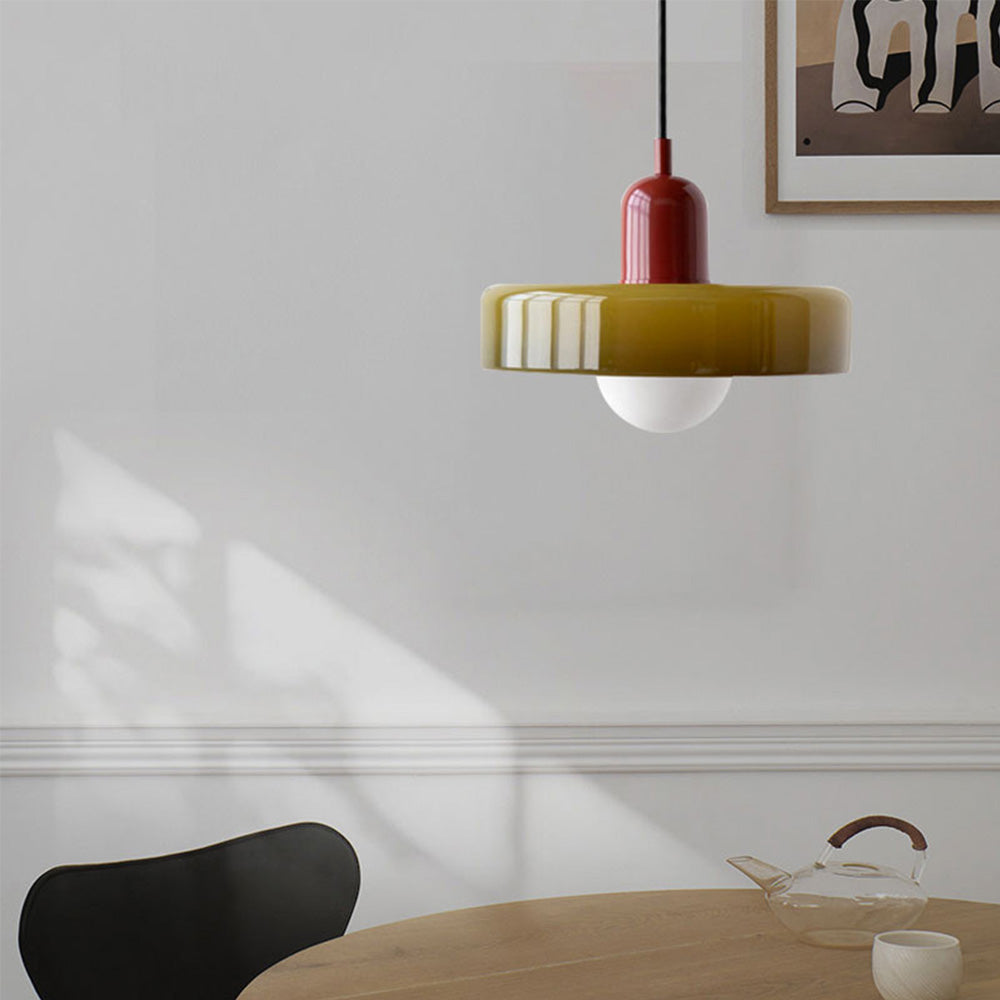 Lampada a sospensione in vetro colorato per case moderne