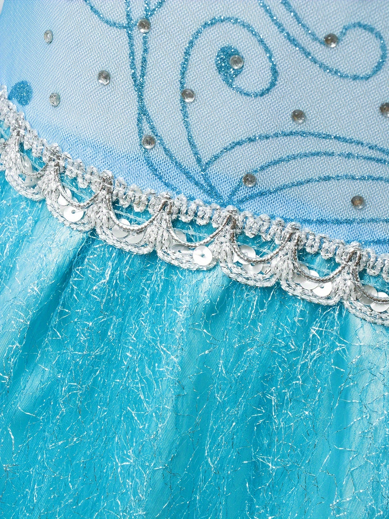 Mädchen Glitzer Langarm Halloween Prinzessin Kostüm Kleid | Maxi