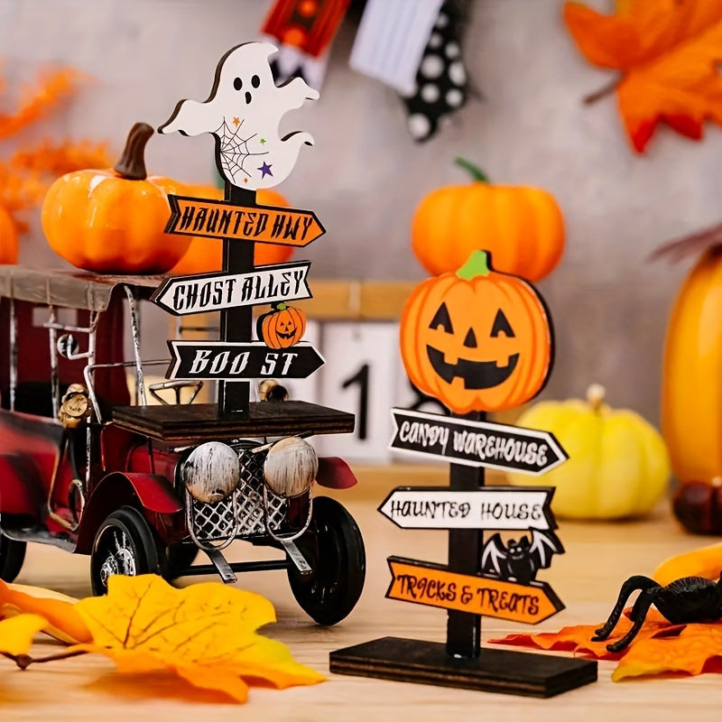 Halloween Wooden Pumpkin Wooden Decorative Tabletop Ornament