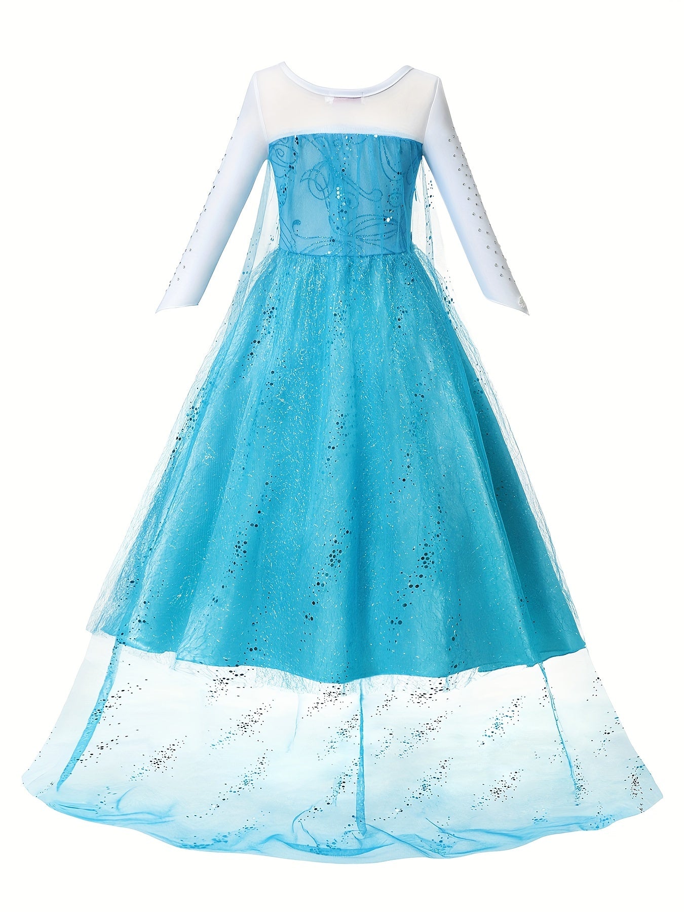 Mädchen Glitzer Langarm Halloween Prinzessin Kostüm Kleid | Maxi
