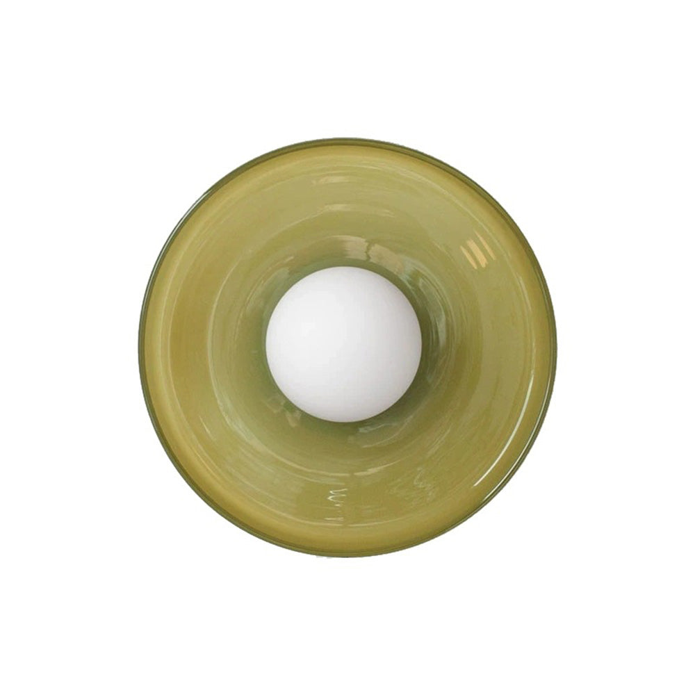 Lampada da soffitto moderna con struttura rotonda in vetro