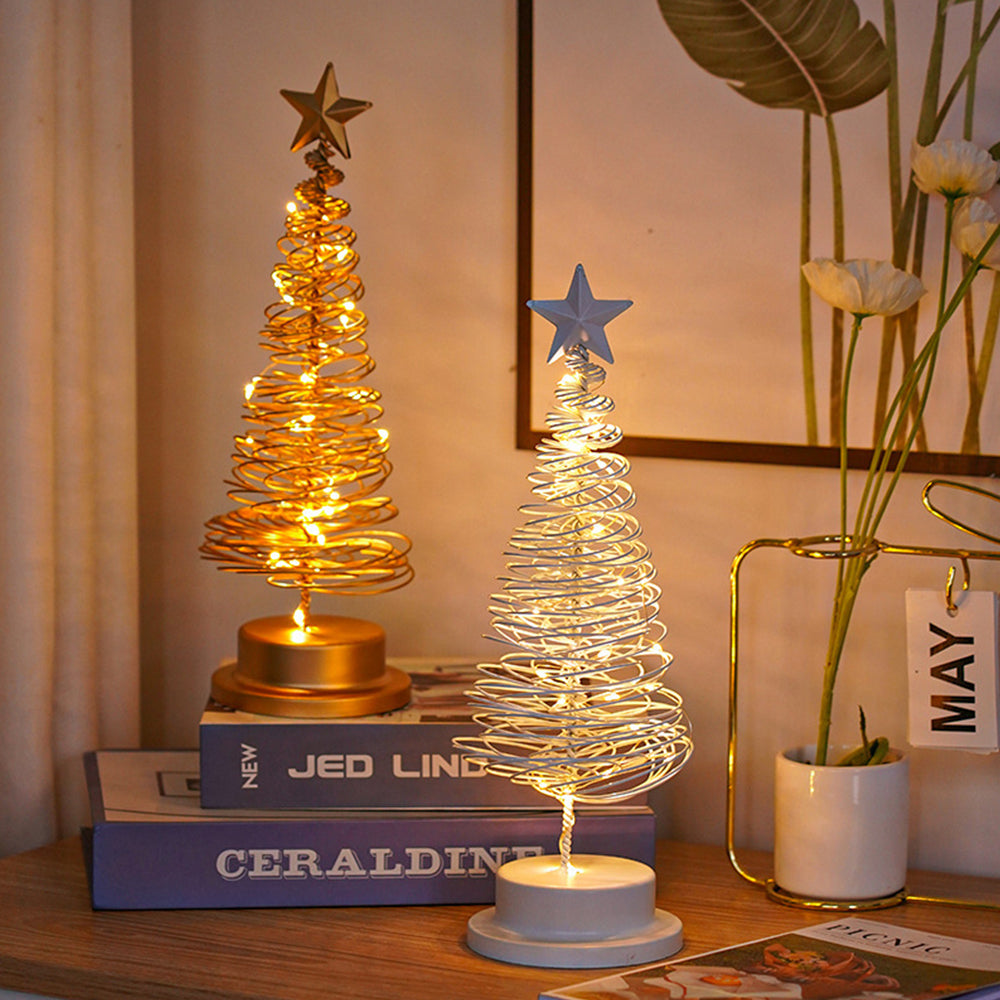 Lámpara de mesa con luces LED y árbol de metal