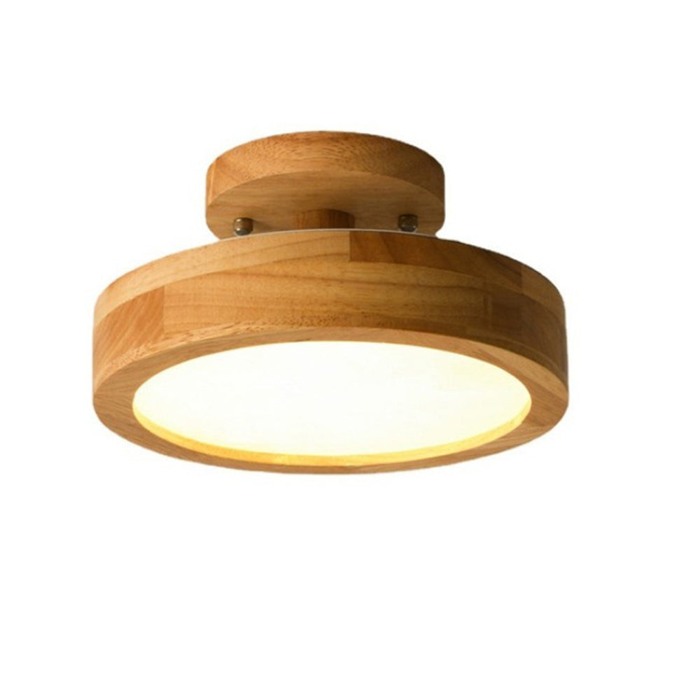 Lámpara de techo de madera con luz LED empotrada