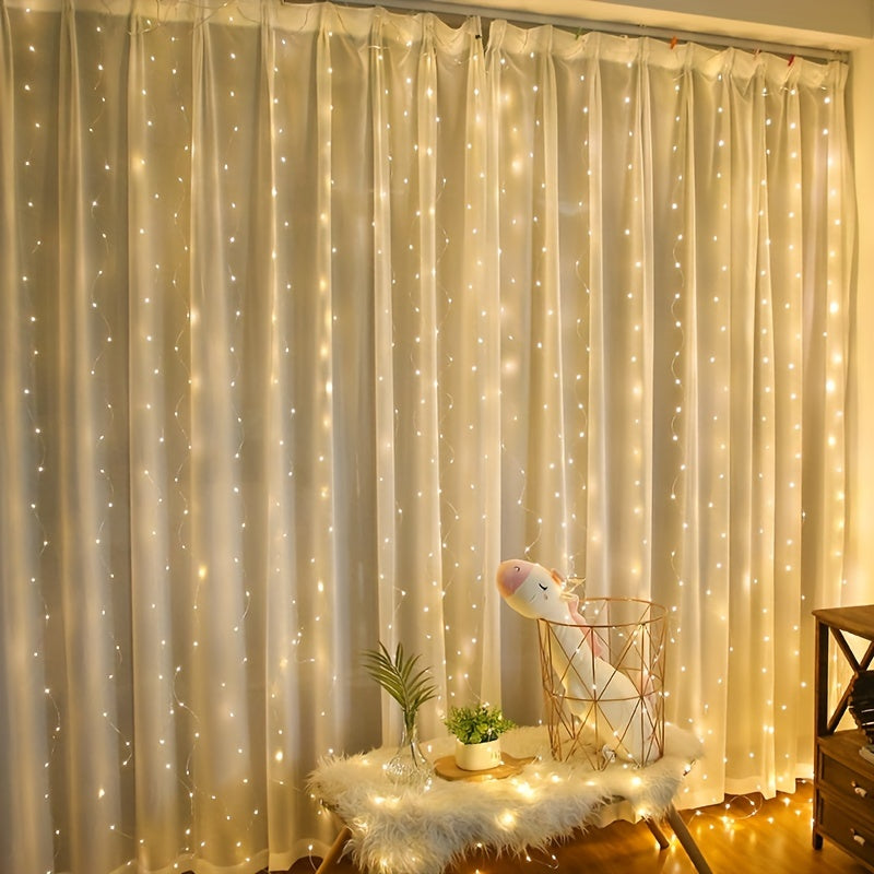Luci a tenda Fairy USB con telecomando bianco caldo