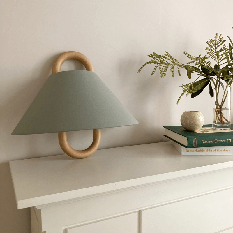 Wandlampe Modern Holz Stoff Wandleuchte Lampe