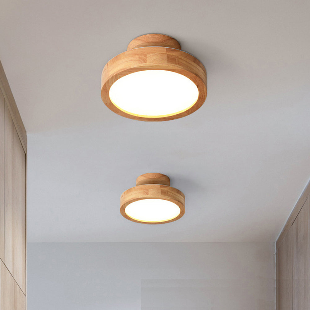 Lámpara de techo de madera con luz LED empotrada