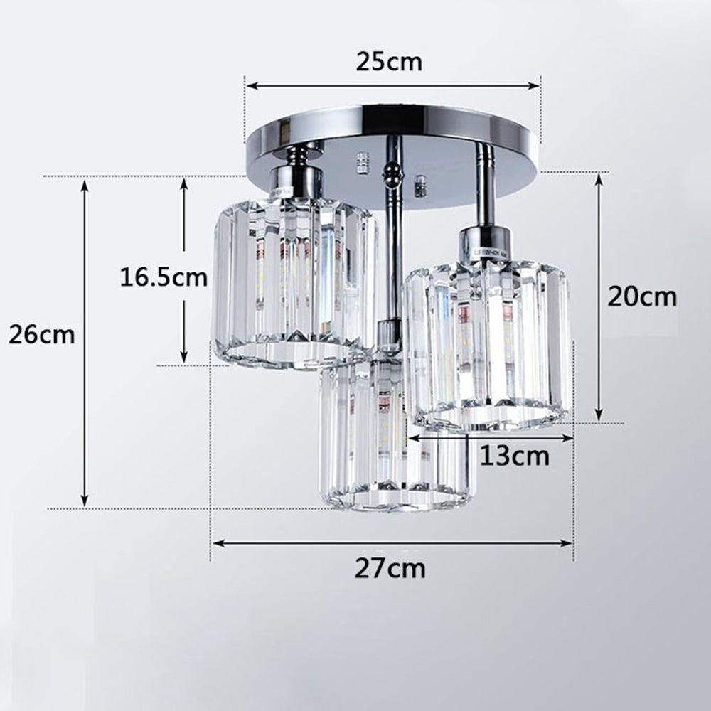 Elegant Modern Crystal Semi-Flush Ceiling Lights