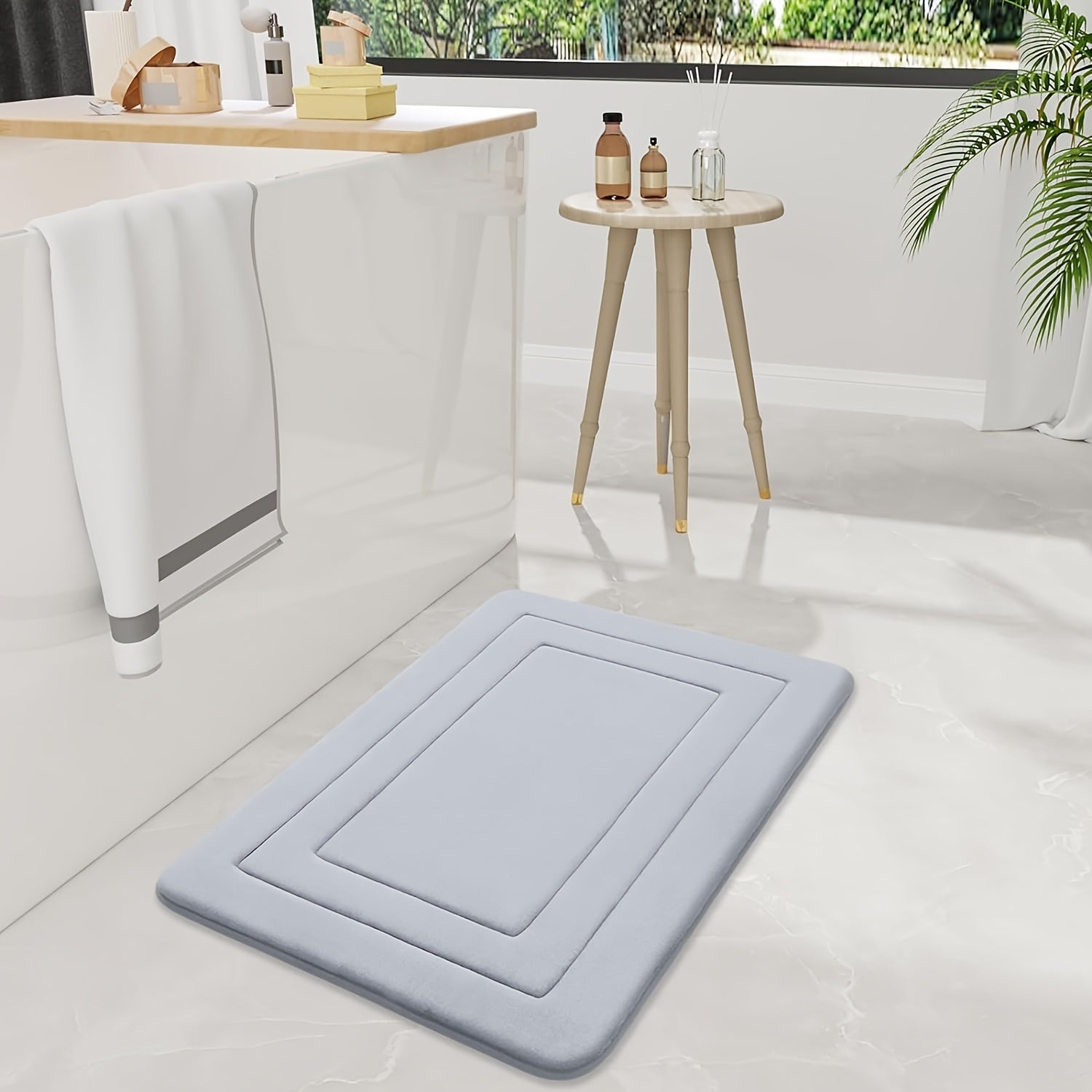 Alfombrilla de baño con acolchado de espuma viscoelástica para mayor comodidad