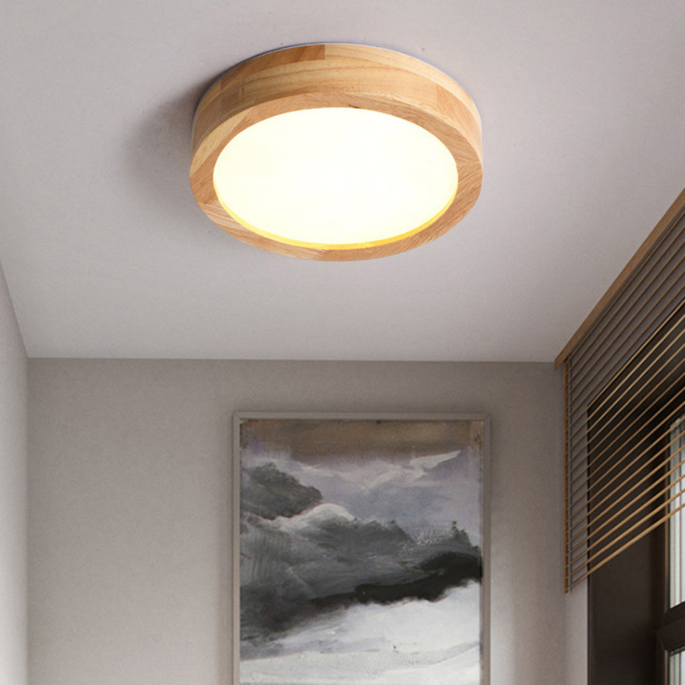 Lámpara de techo de madera con luz LED empotrada
