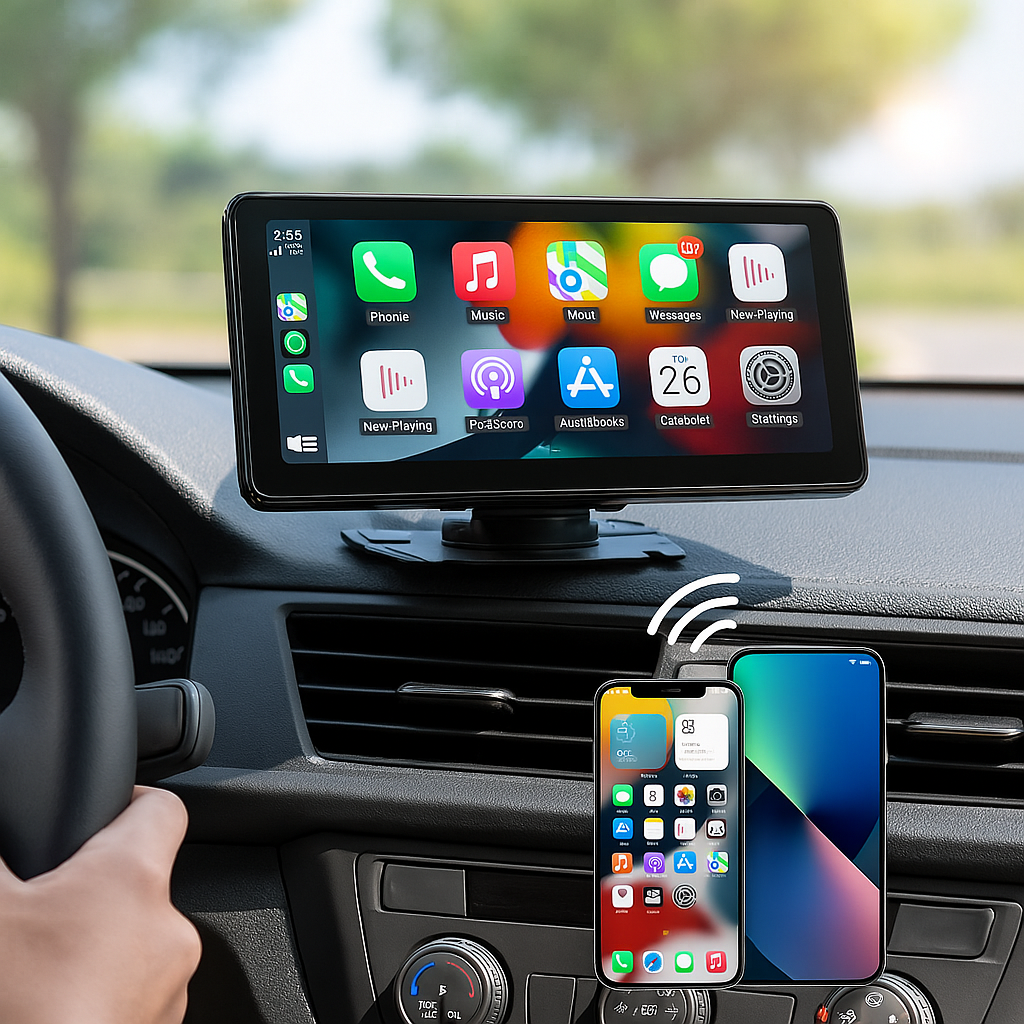 Wireless Car Display with Touchscreen Navigation