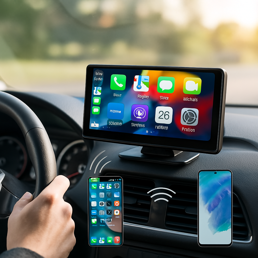 Wireless Car Display with Touchscreen Navigation