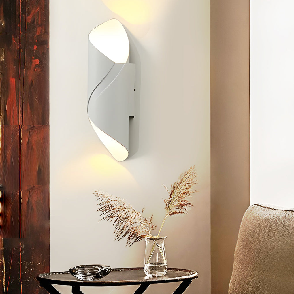 Wall light modern black aluminium outdoor sconce