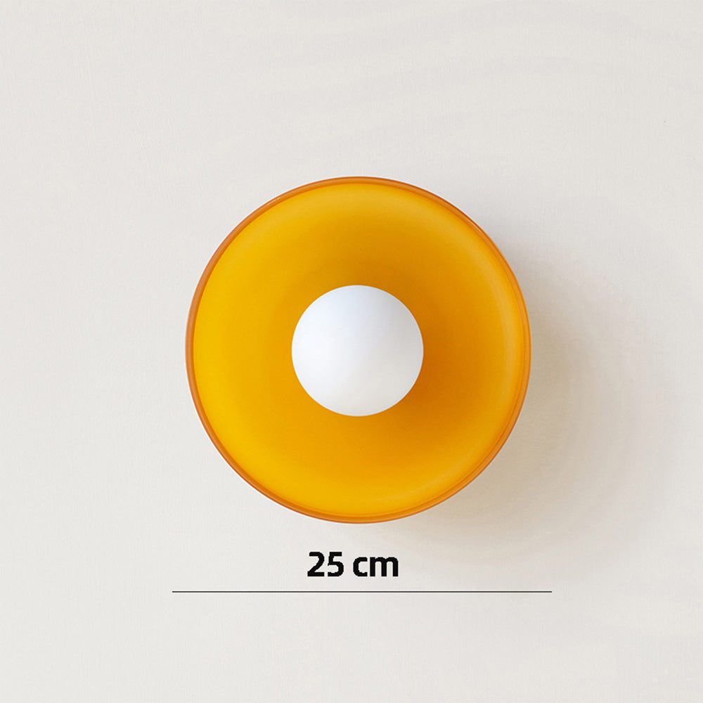 Lampada da soffitto moderna con struttura rotonda in vetro