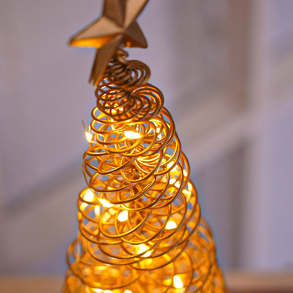 Lámpara de mesa con luces LED y árbol de metal