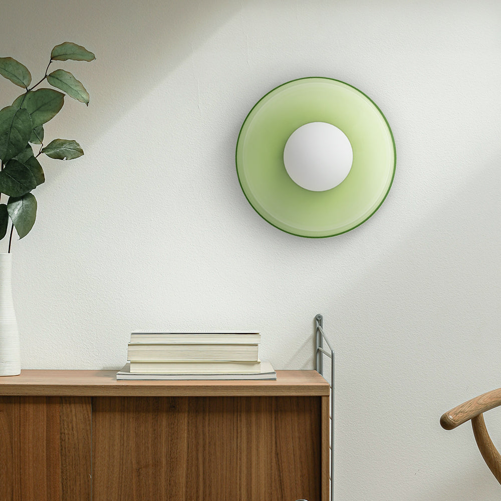 Lampada da soffitto moderna con struttura rotonda in vetro