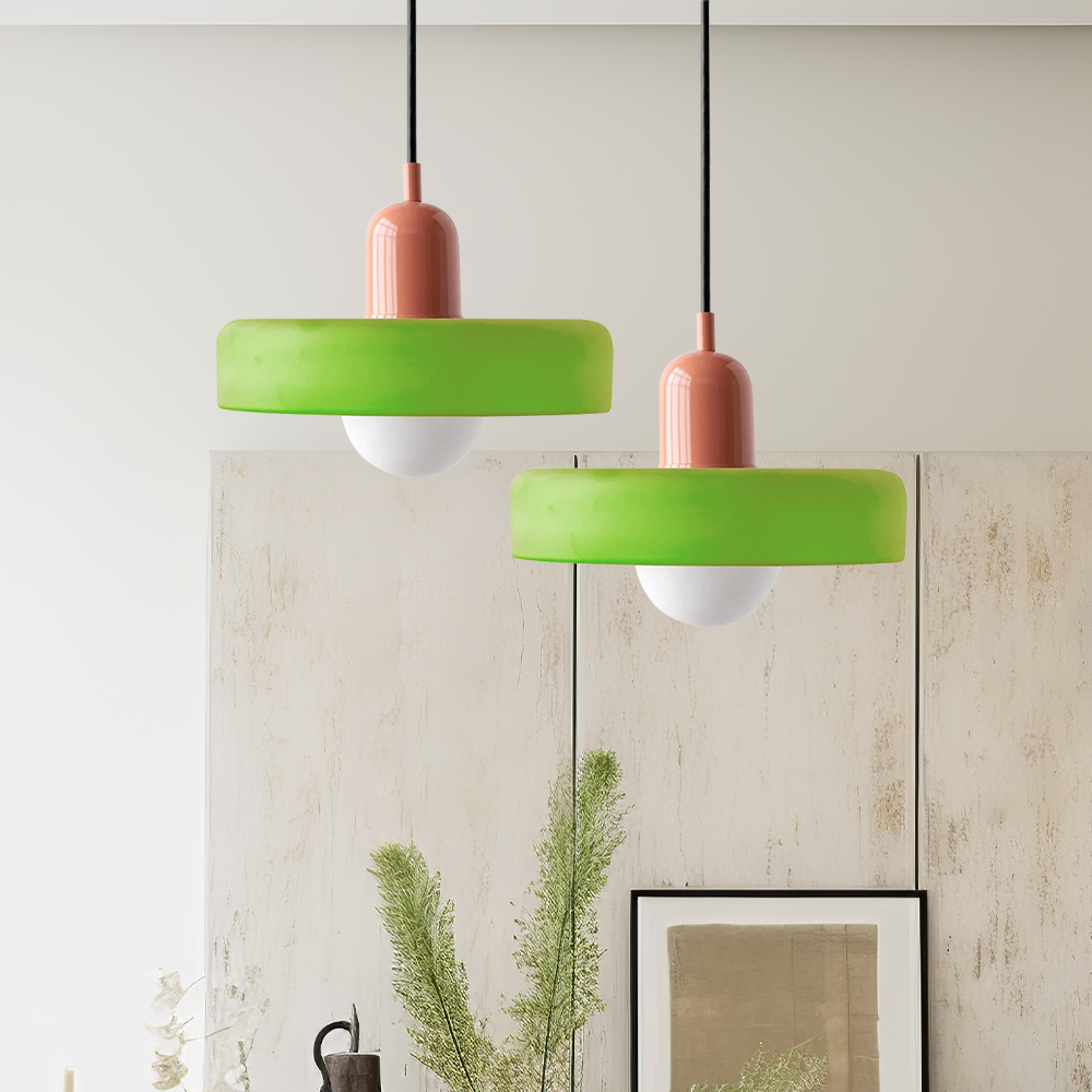 Lampada a sospensione in vetro colorato per case moderne