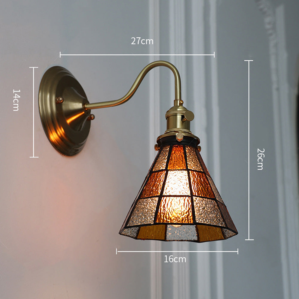 Wandleuchte mit Vintage-Glasschirm
