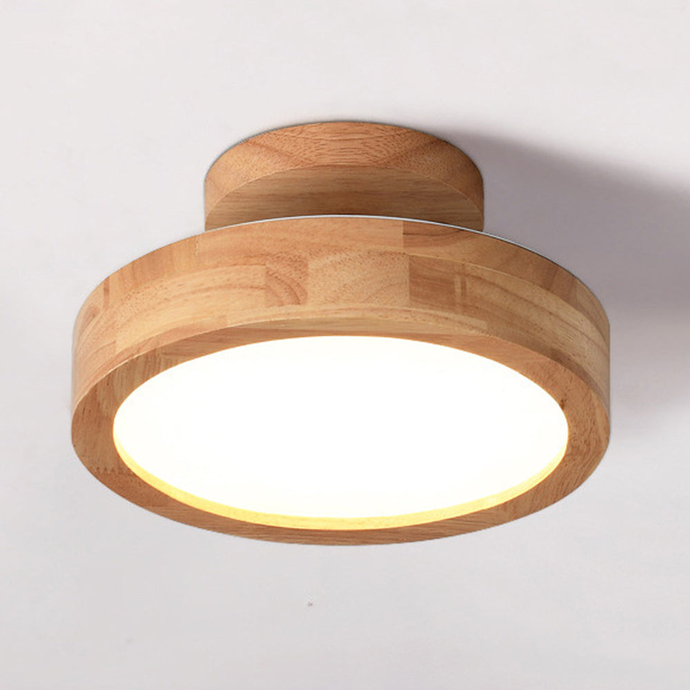 Lámpara de techo de madera con luz LED empotrada