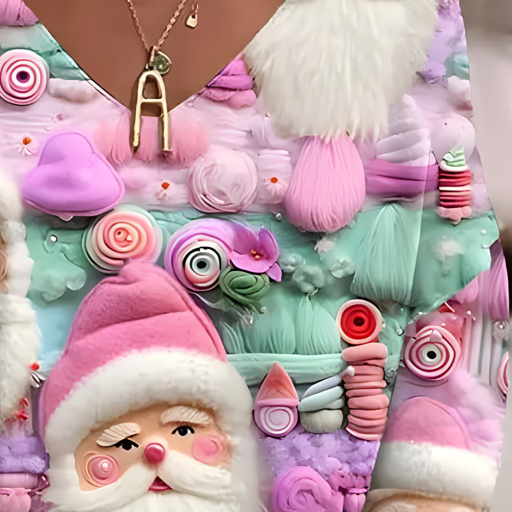 Sudadera navideña de punto de gran tamaño para mujer, jersey de manga larga