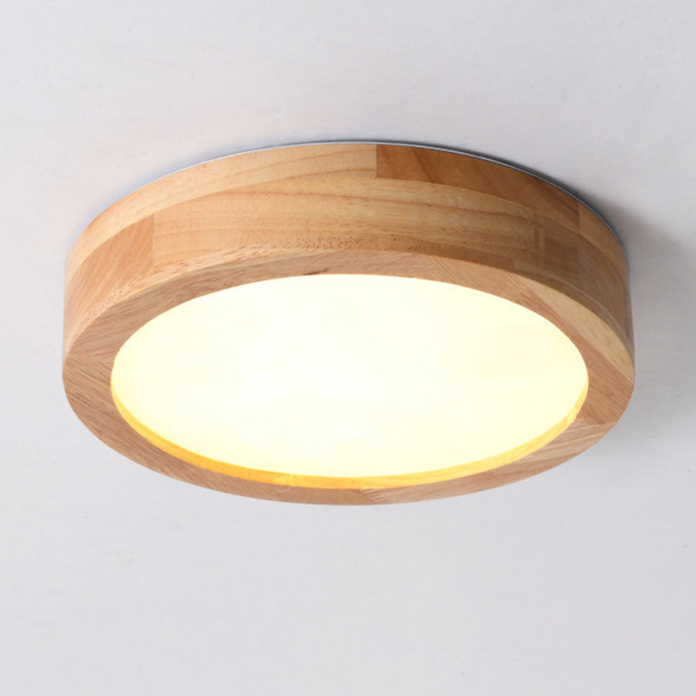 Lámpara de techo de madera con luz LED empotrada
