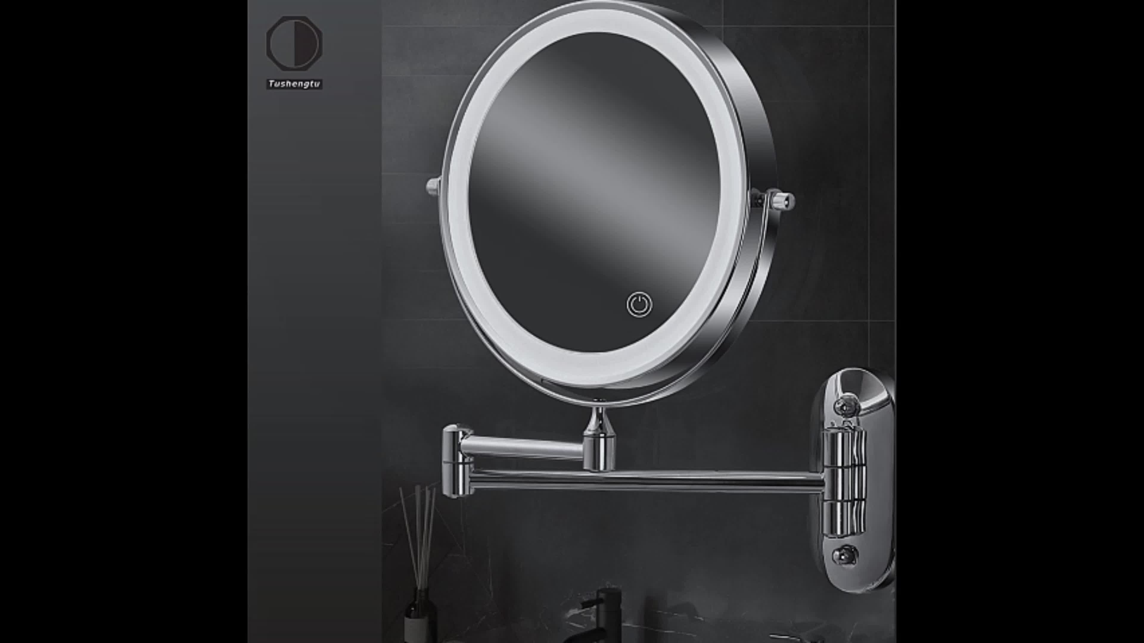 Wall Mirror with LED Light and Magnifier