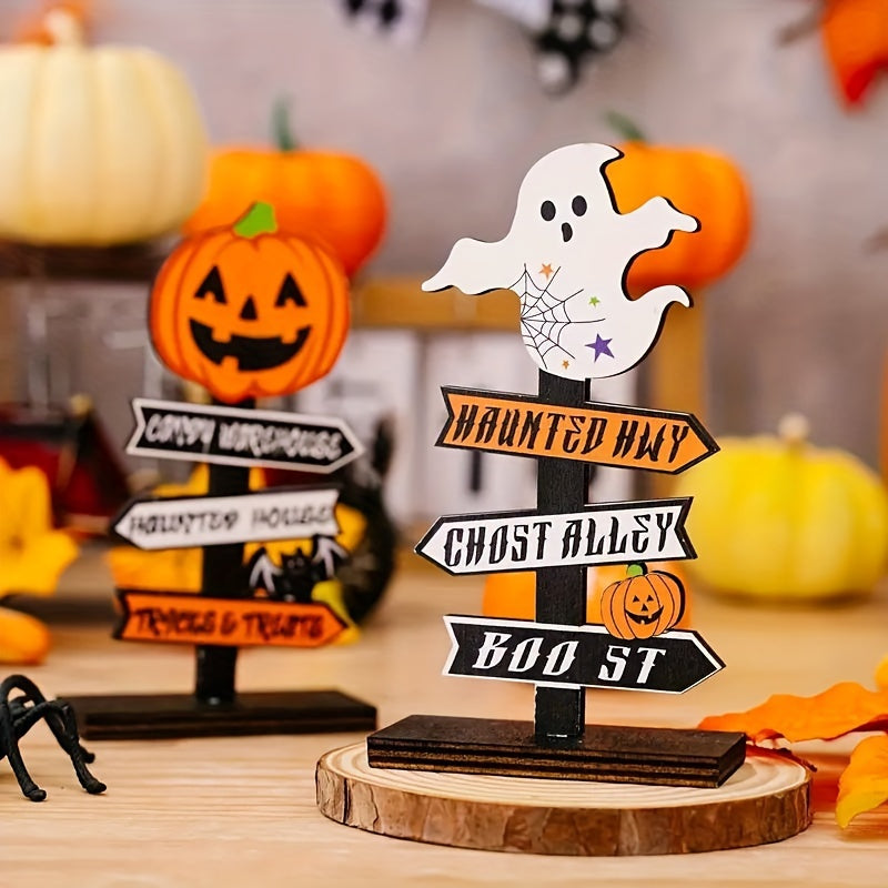 Halloween Wooden Pumpkin Wooden Decorative Tabletop Ornament