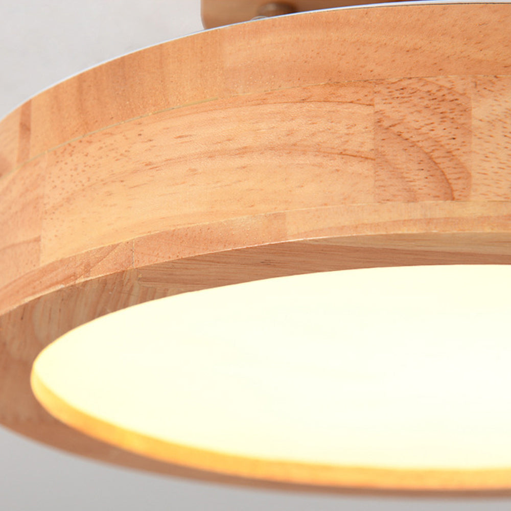 Lámpara de techo de madera con luz LED empotrada