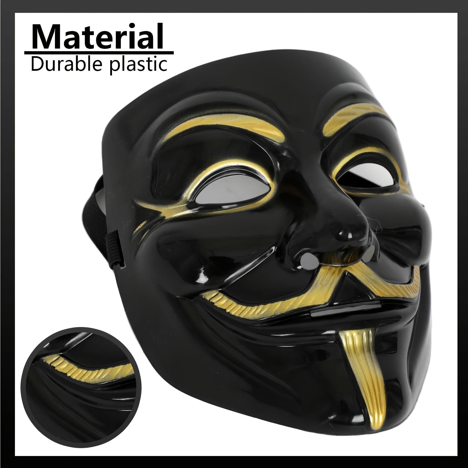 Men’s Full Face Plastic Halloween Mask | Anonymous Cosplay