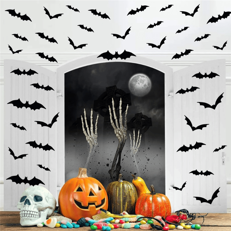 Wall Stickers 3D Halloween Bat Decorations Set