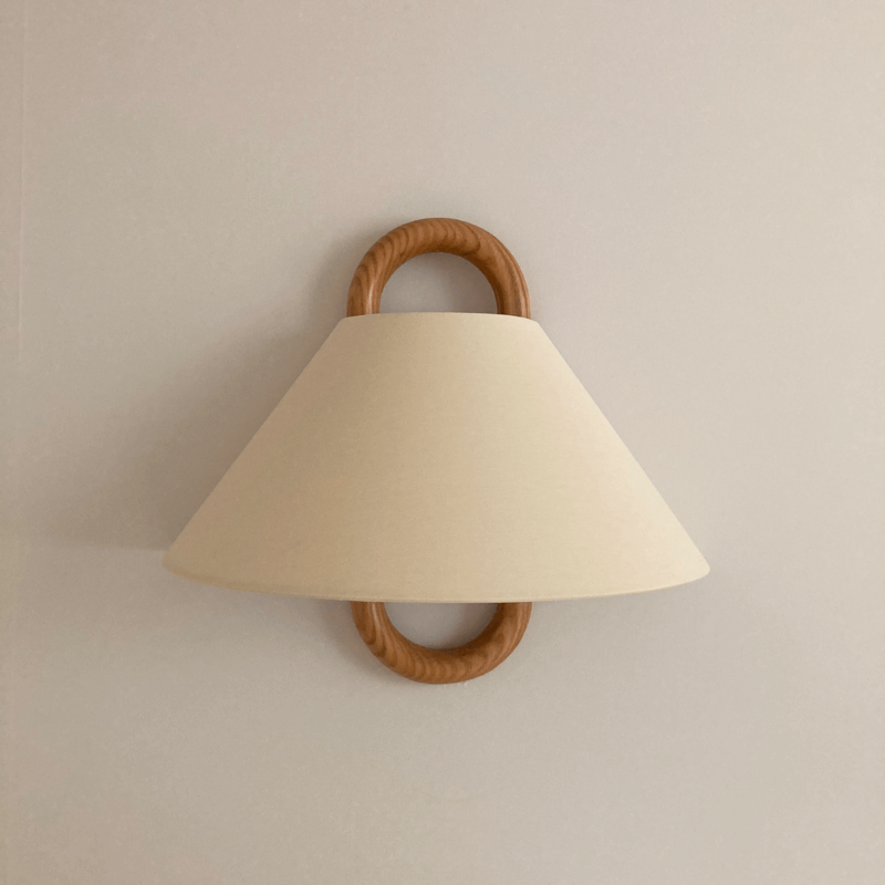 Wandlampe Modern Holz Stoff Wandleuchte Lampe