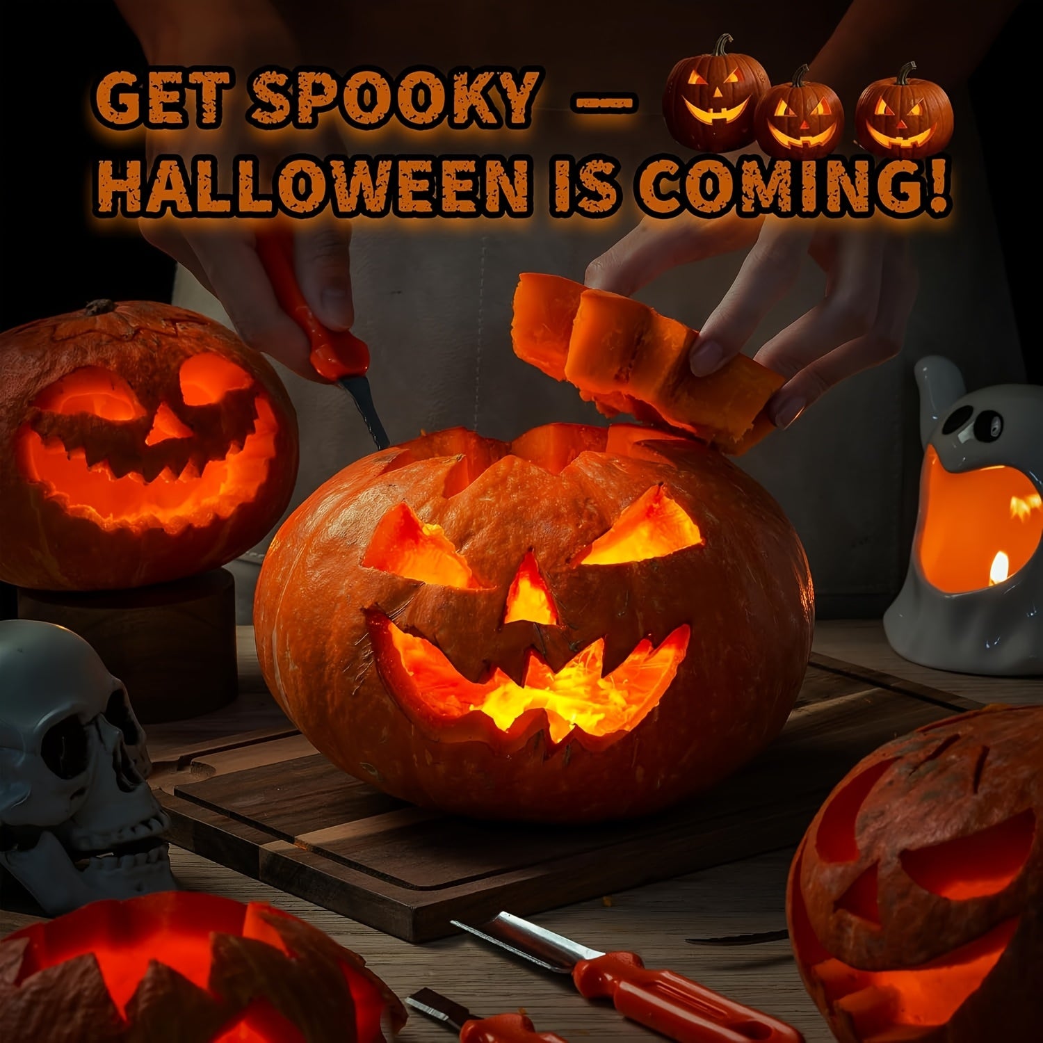 Kit de tallado de calabazas de Halloween para calabazas talladas fácilmente | Herramientas reutilizables