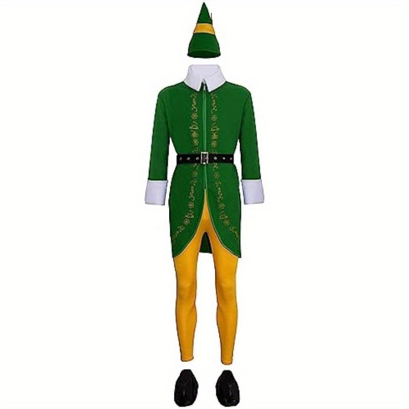Men's Funny Long Sleeve Halloween Elf Costume | Holiday Wear