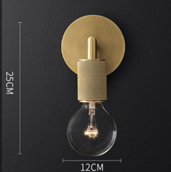 Aplique de pared de metal y latón con doble bombilla