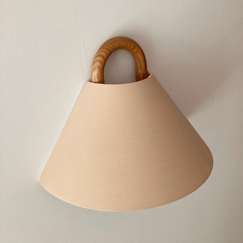 Wandlampe Modern Holz Stoff Wandleuchte Lampe