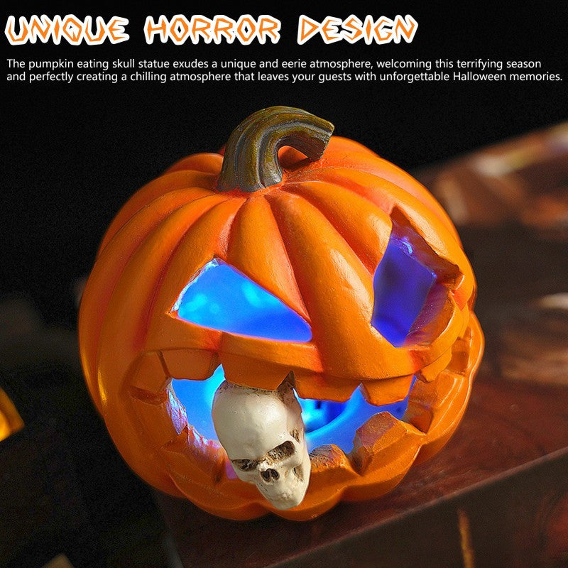 Decorazione di Halloween Zucca Intagliata Realistica Spaventosa | Prop Scheletro
