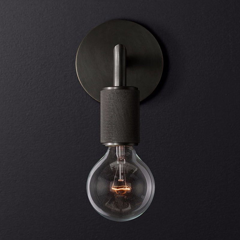 Wall Light Brass Metal Double Bulb Sconce