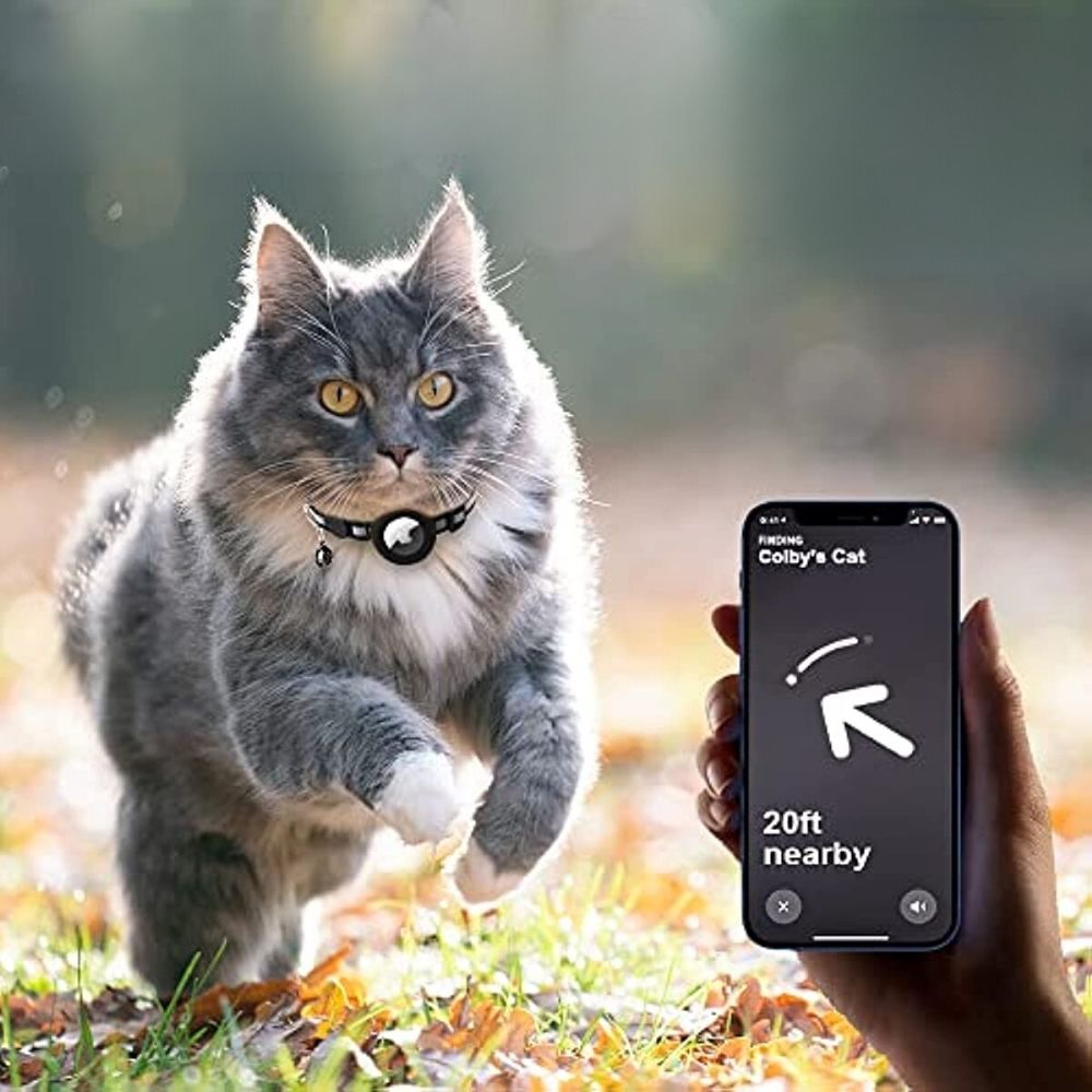 Cat Collar With Bell And GPS Tracker Holder