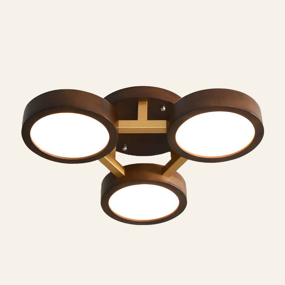 Plafoniera a LED con design moderno in legno