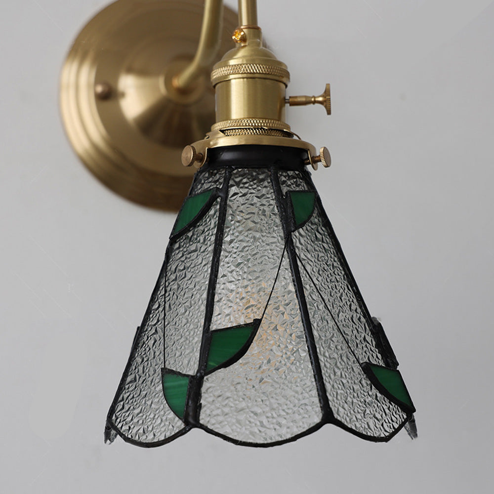 Wandleuchte mit Vintage-Glasschirm